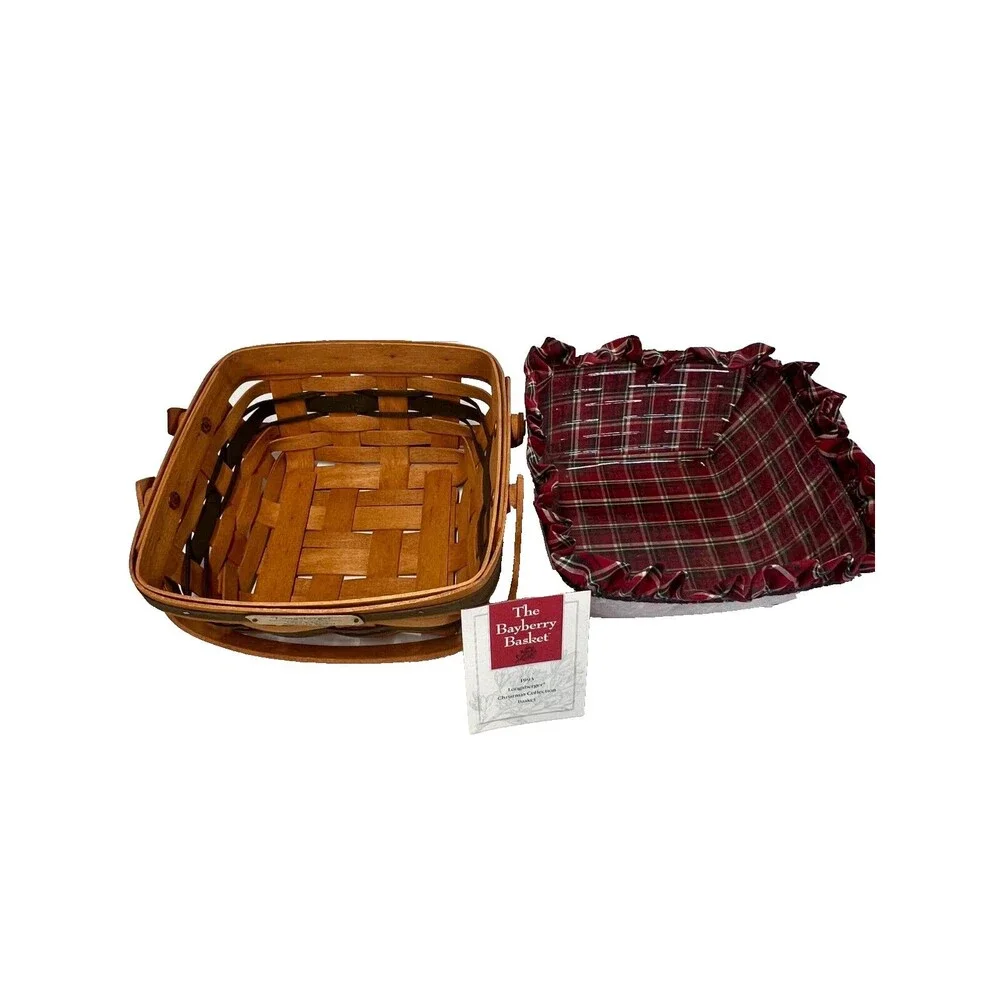 1993 Longaberger Bayberry Basket w/Liner & Protector 9